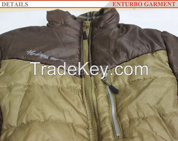 Outdoor stock polyester man padded cheap winter jacket