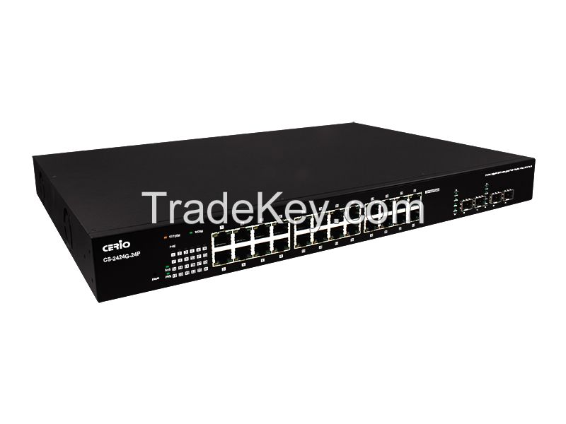 24 Port 10/100/1000M Gigabit web Managed PoE+ Switch