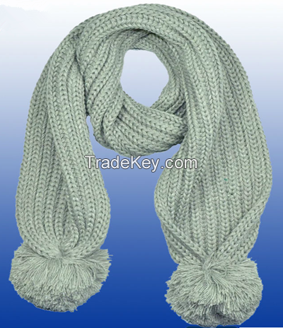 Custom Design Jacquard knitted acrylic scarf for winter