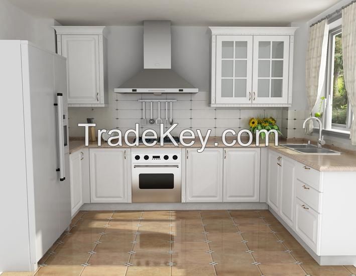 2015 new style White PVC laminate kitchen cabinet door 