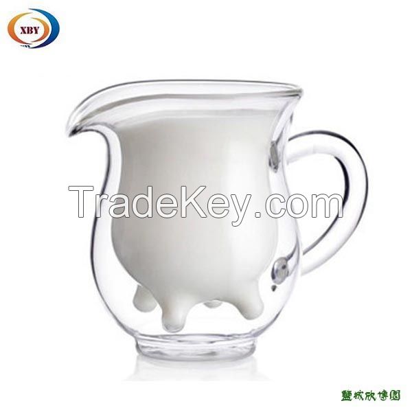 Heat Resistant Double Wall Glass Milk Cups 