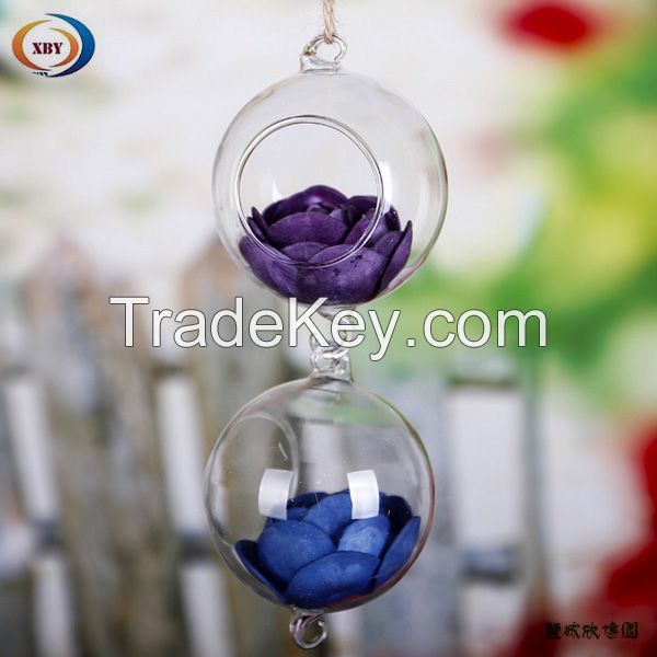 Glass hanging ball vase