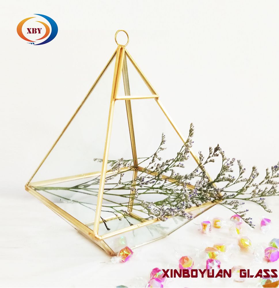 Handmade geometric glass plant terrarium