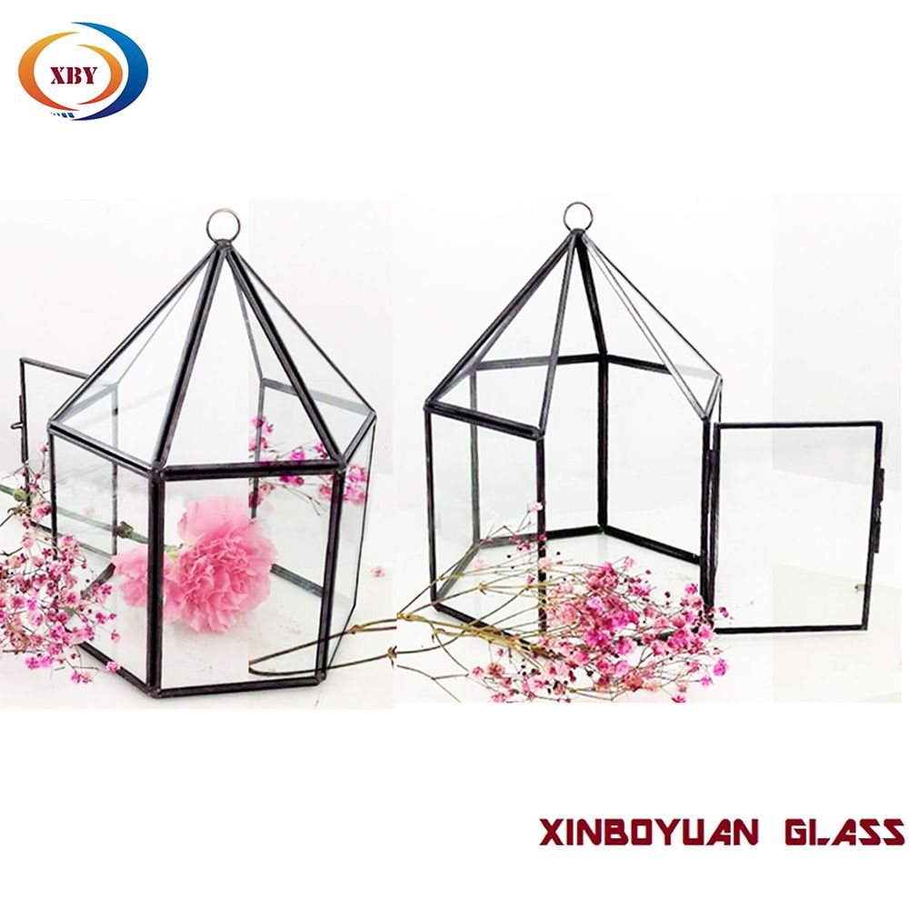 glass geometric hanging vase