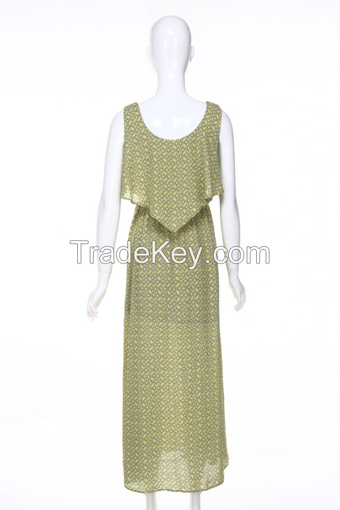 Fancy Design Sleeveless Long Summer Dress for Girls