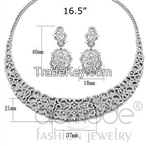 Alamodeonline Rhodium AAA Grade CZ Bridal Jewelry Sets