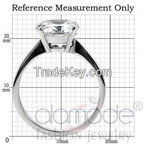 TK013 Classic Solitaire Basket Set /w Tapered Shank Stainless Steel AAA Grade CZ Engagement Ring