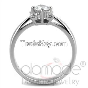 TK2172 Stainless Steel AAA Grade CZ Elegant Engagement/Wedding/Everyday Ring
