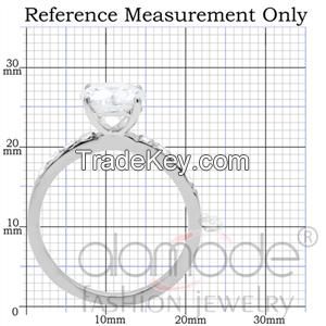 TK198 Classic Surface Prong Setting Stainless Steel AAA Grade CZ Engagement Ring