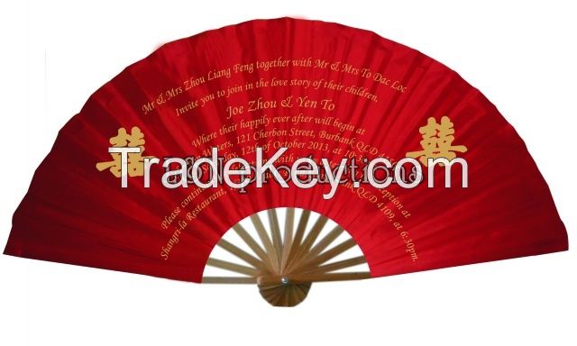 Custom Bamboo Silk Hand Fan for wedding/decorations/ gift/ event sourvenir