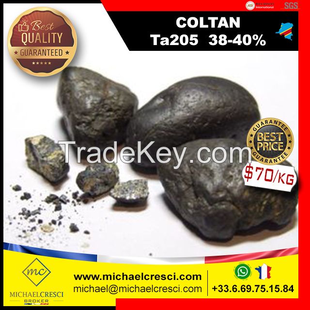 COLTAN - Tantalite Ta205 (38-40%) tantalum, Columbite