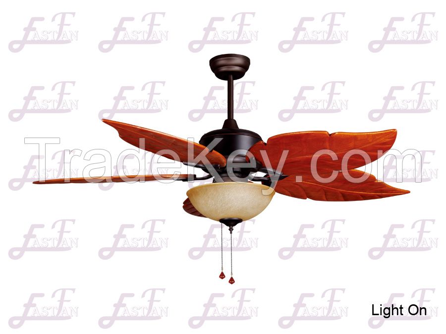 52-Inch Ceiling Fan light with Five Brazilian Cherry/Harvest Mahogany Blades