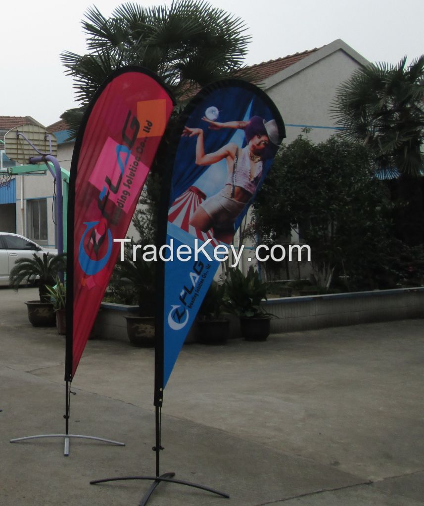 double printing feather flag, feather banner, bow flag , bow banner