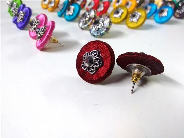 Silk thread earring Stud