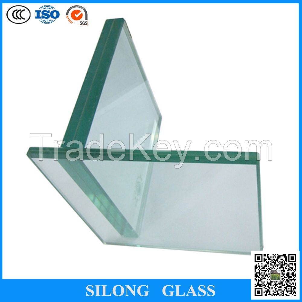 clear  8.38mm-45.14mm tempered  laminated glass for stairs doors and windows