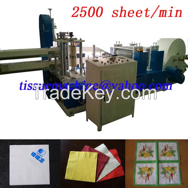2500 Sheet/min 2 Decks Italy Design Embossing Printing High Speed Automatic Paper Napkin Machine Price