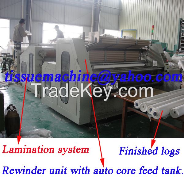 Easy Operation Embossing Peforating Laminating High Speed Automatic Machine to Make Toilet Paper