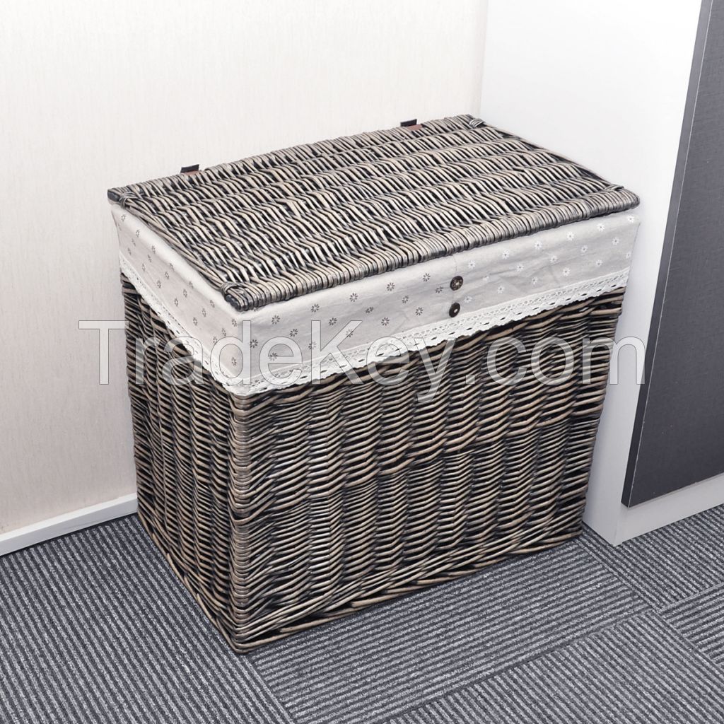 I WILL Rectangle Wicker Handwoven Family Size Divided Double Laundry