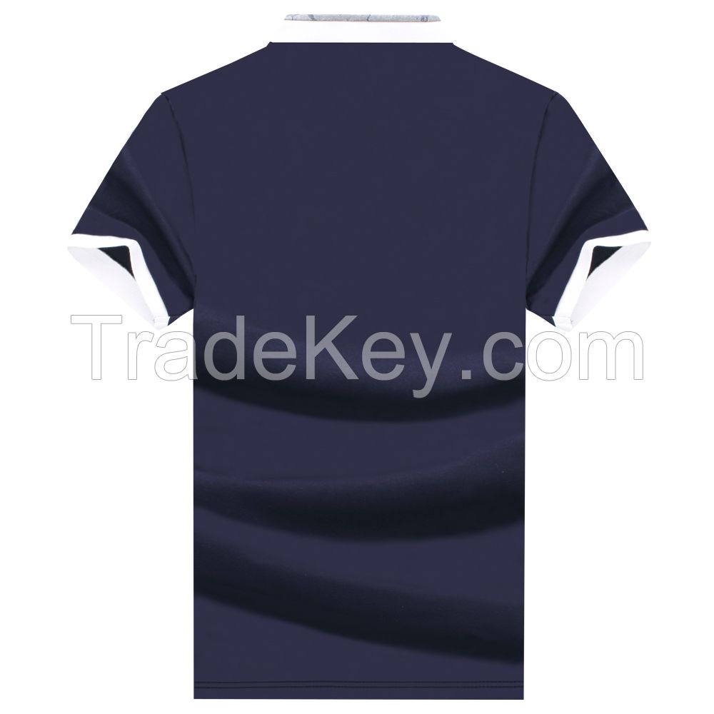 Genuine 2015 summer new men's short sleeve T-shirt Lapel middle-aged m