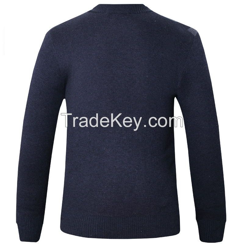 Men Gray Pullover Long Sleeve 2XL 2015 new winter men's casual T-shirt