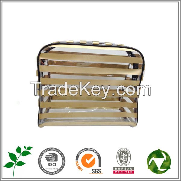 Transparent PVC pouch for clear PVC cosmetic bag