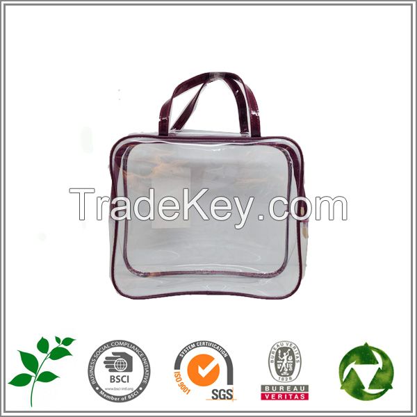 Transparent PVC pouch for clear PVC cosmetic bag