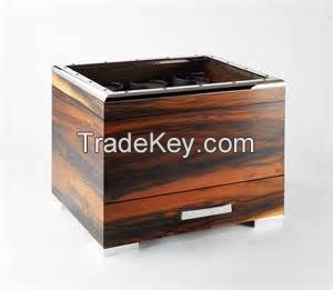 OEM High class glass top Natural Wooden watch gift display bo