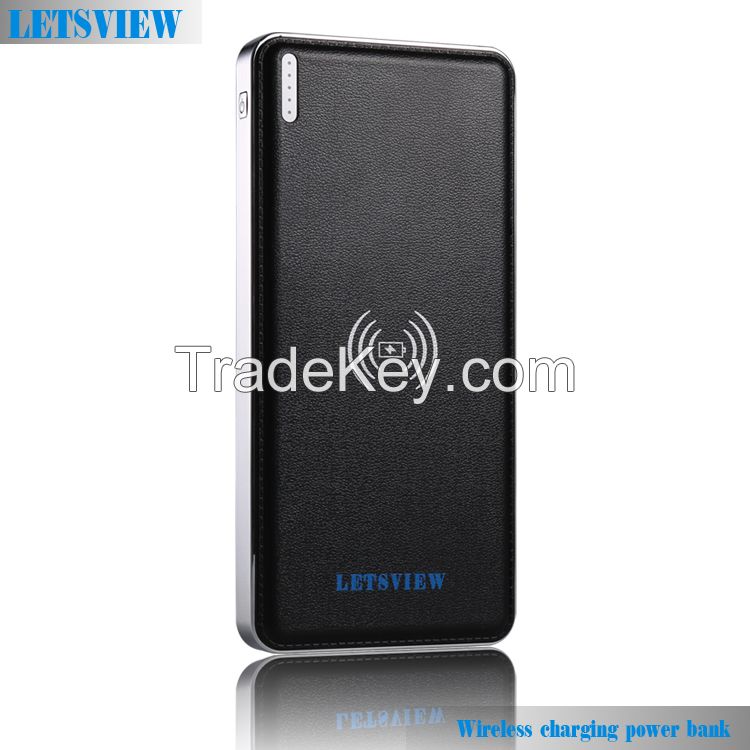 LETSVIEW Power Bank & Wireless Charger All in One 2015 Hot Selling High Capacity Charging Devices for Samsung Galaxy S6/Edge LG G2 G3 Google Nexus 4/5/6/7 Nokia Lumia 820/920/1520/930/1020