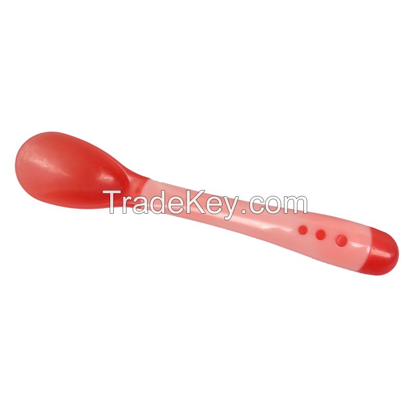 Factory Direct Low Price Excellent Quality Easy to Clean Colorful Durable Bpa Free Silicone Baby Spoon