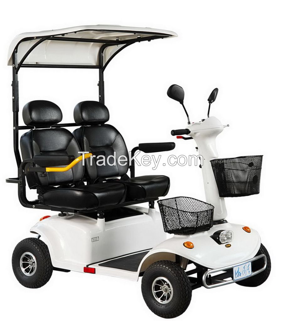 Heavy Duty Electric Scooters with 2 Seat and Canopy
