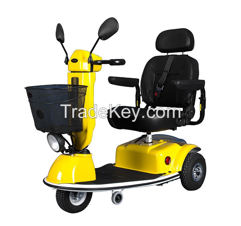 3 Wheels Handicapped Electric Scooter for Adults, Yellow