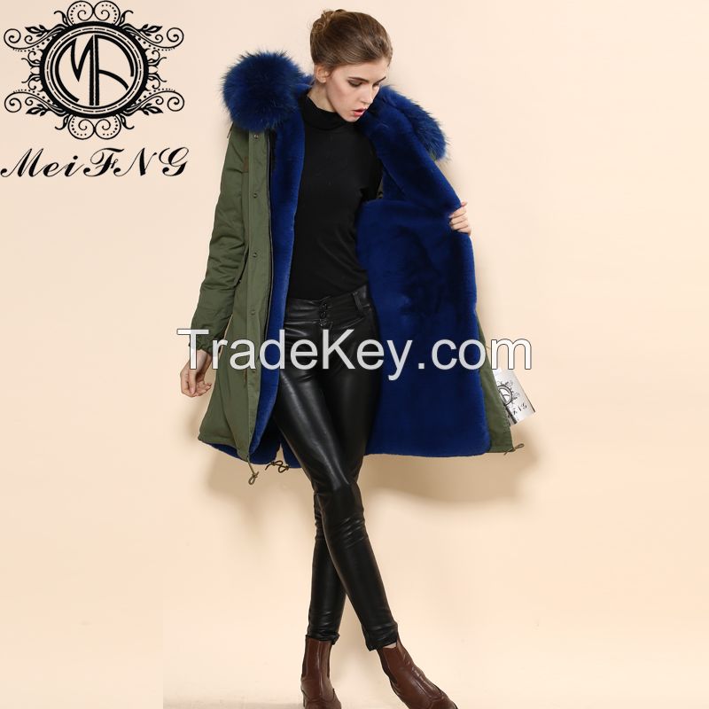 2015 Europe high-end army fur parka winter men's coat