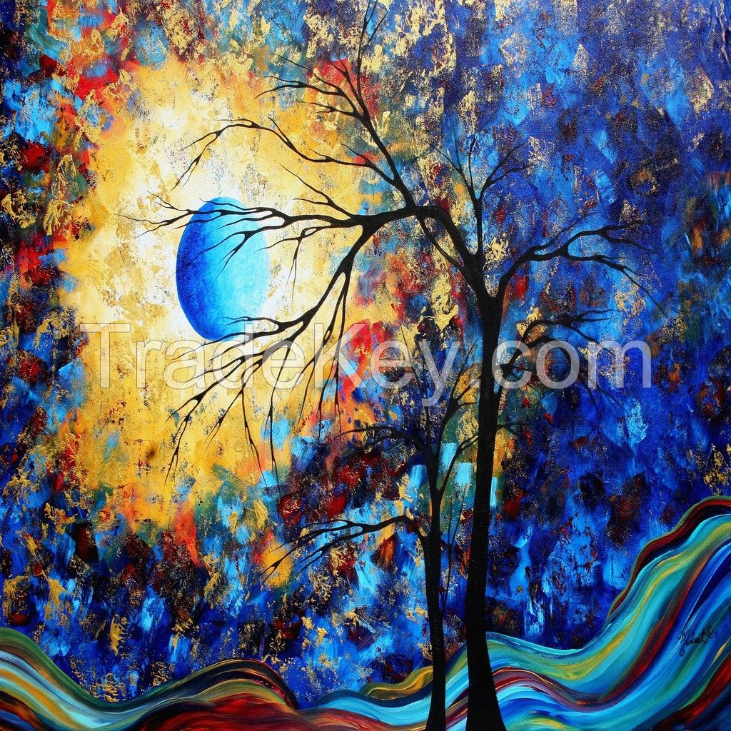 sea oil painting Abstract Painting sunset oil painting