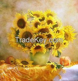 Paint manufacturers in china hand painted canvas picture flower