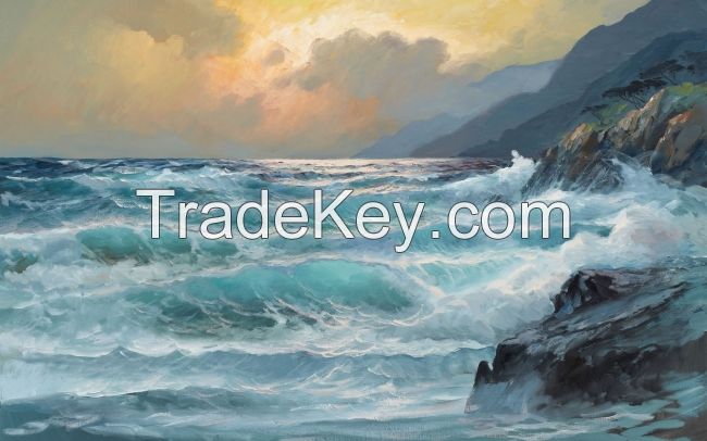 Art painting on canvas for sale art wall decoration stickers sea scene