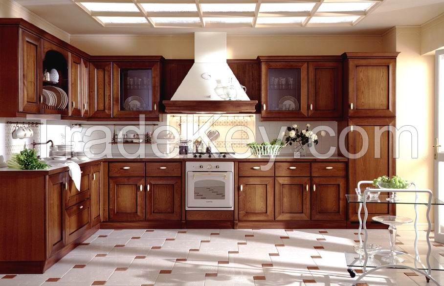 custom made solid wood modular kitchen cabinet project for Canada market