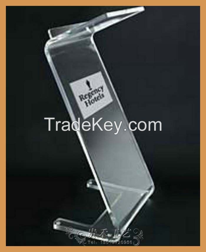 Z shape acrylic podium, 2015 new organic glass lectern