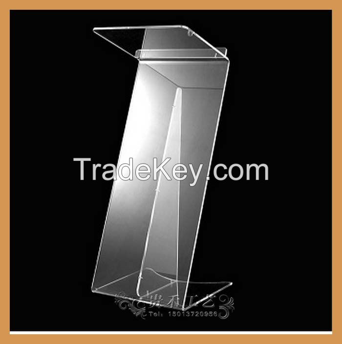 Z shape acrylic podium, 2015 new organic glass lectern