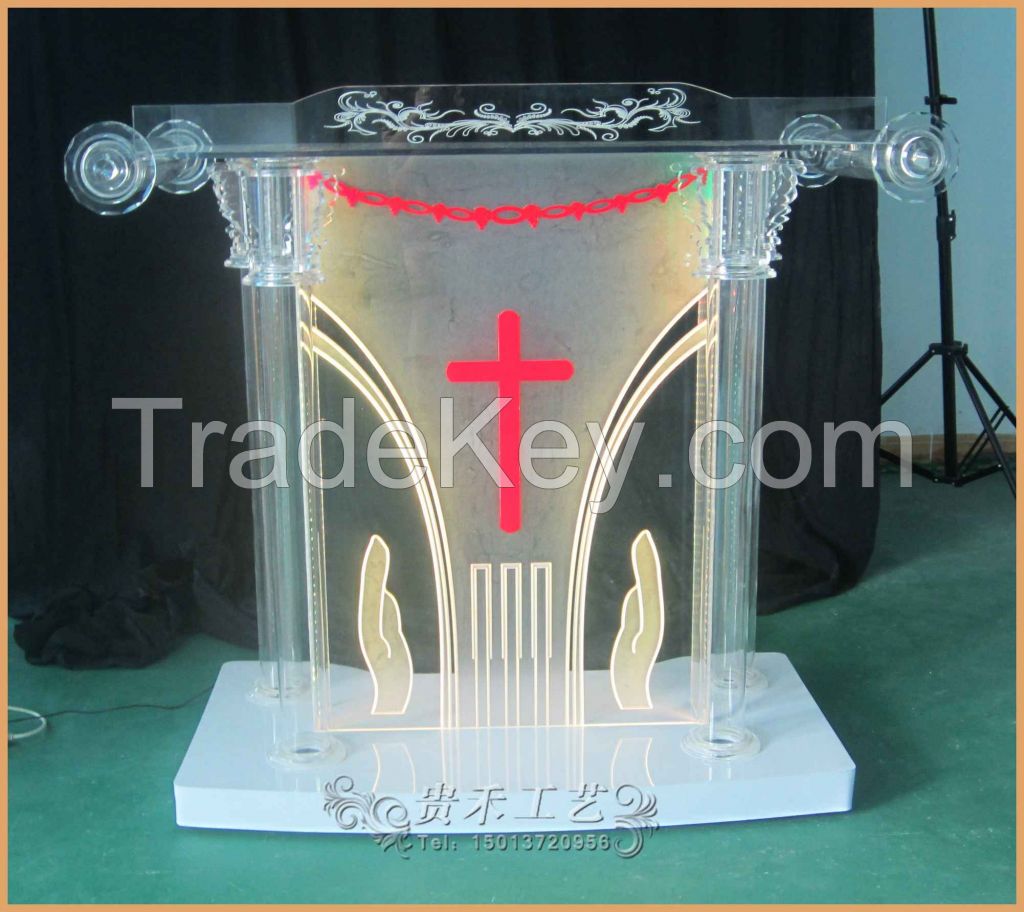 2015 new church pulpit, automatic changing color church pulpit.