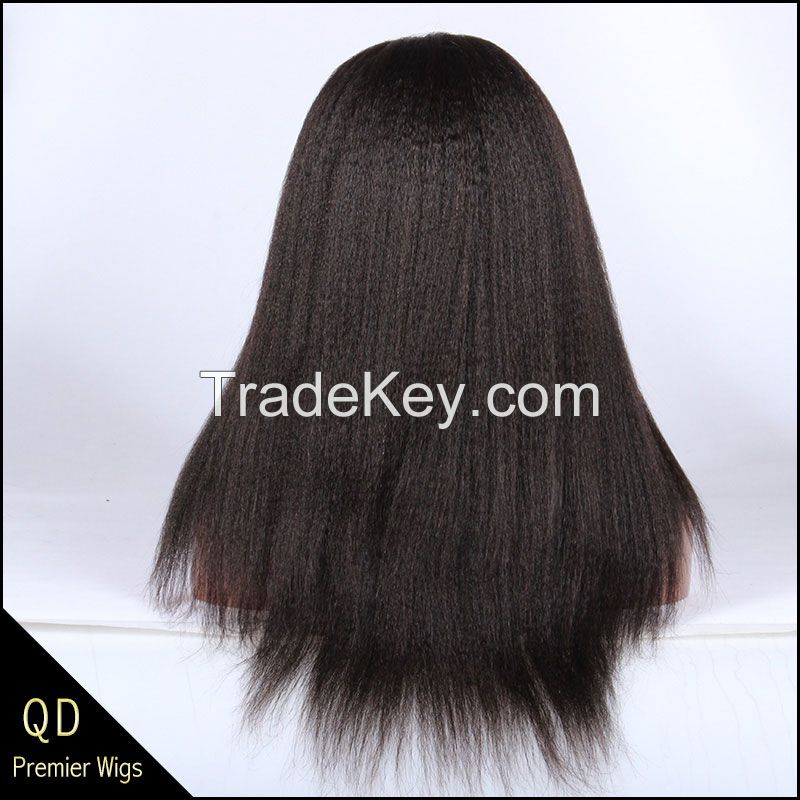 Brazilian virgin hair kinky straight lace front wigs