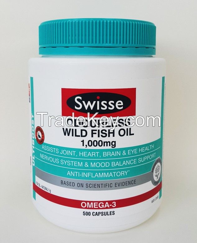 Swisse Ultiboost Odourless Wild Fish Oil 1000mg 500 Capsules Exclusive Size