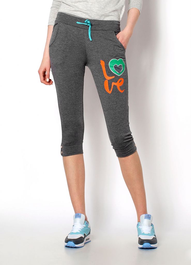 NEW 2015 Trendy Print Sport Spring Summer Casual Jogger Fashion Girls Trousers Yoga Gym Short Pants 6602