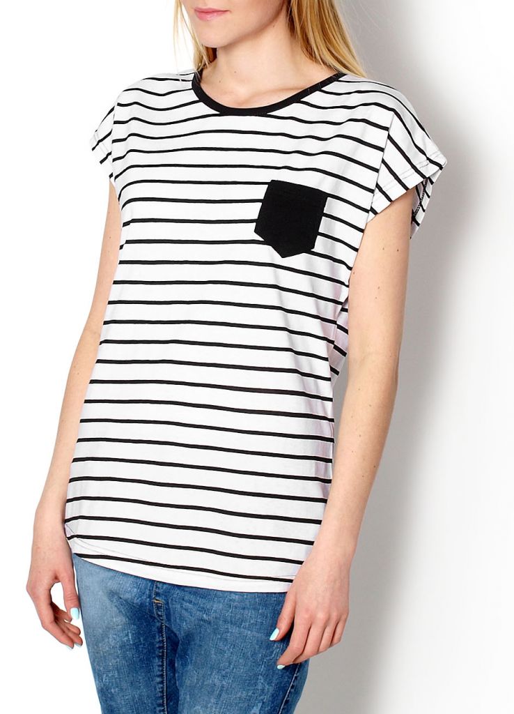 2015 New Women Slim Fashion Striped Colour Trendy Stylish T Shirt