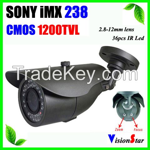 Latest High Performance 1200TVL Super WDR SONY 238 CMOS CCTV Camera 2.8-12MM Varifocal Lens OSD Menu Surveillance Video Camera