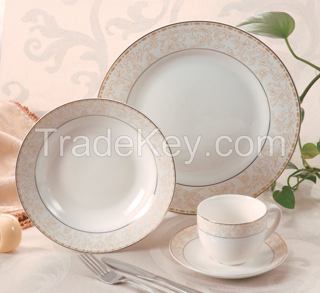 porcelain dinnerware with gold for multi use