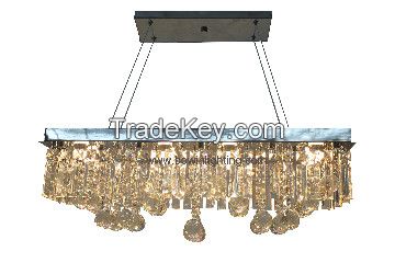 LED Crystal Semi Ceiling Light Fixture