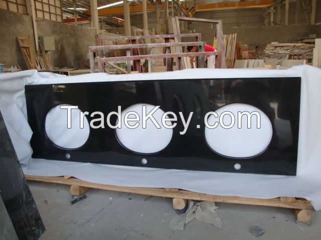 Wellest China Black,Hebei Black Granite Countertop with Undermount Sink,Bar Top, Restaurant Top,Front Desk, Kitchen Top