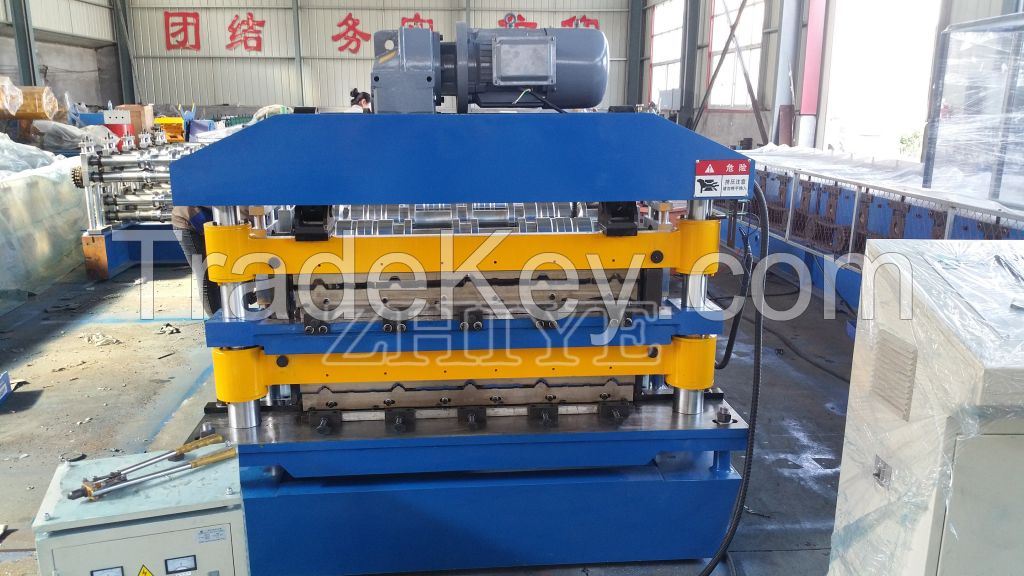 Color Steel Double Layer Roofing Tiles Cold Forming Machine