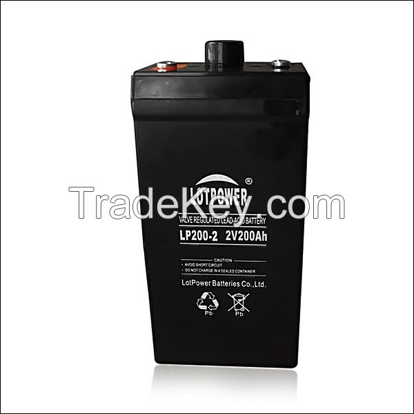 VRLA/AGM Battery 2v 200Ah Rechargeable deep cycle Sealed battery