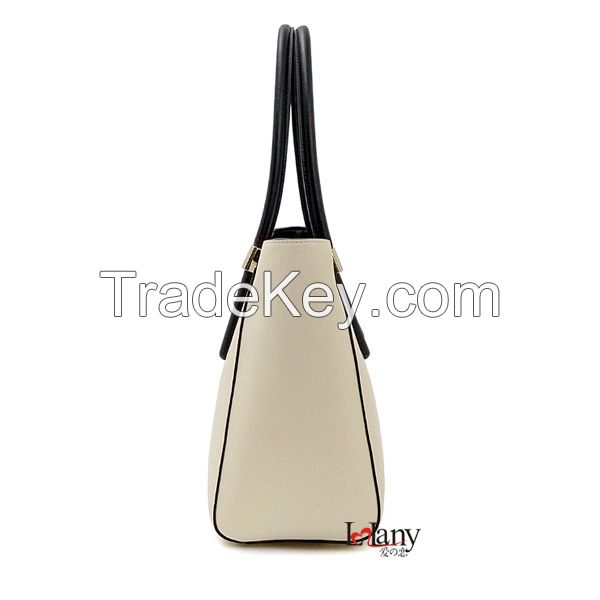 Fashionable and classical white tote leather handbag